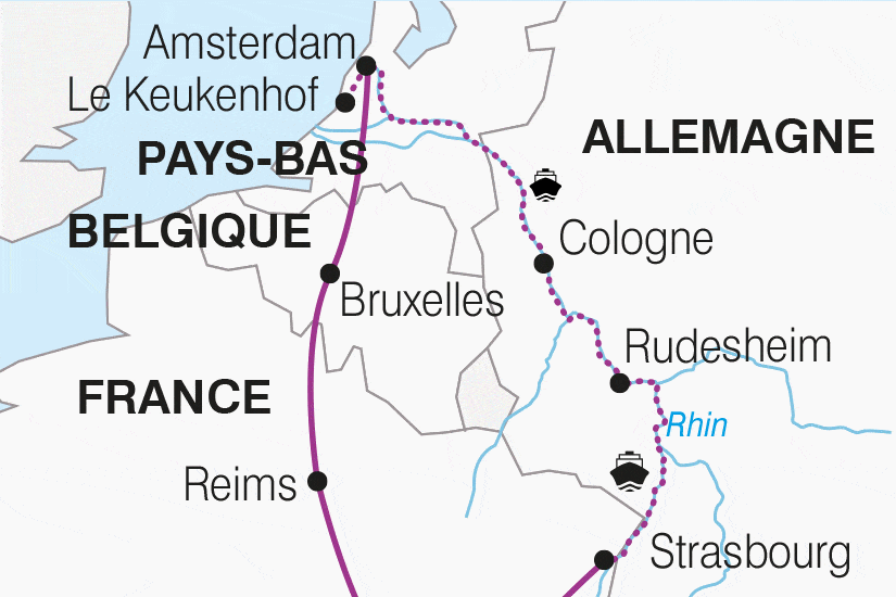 Circuit Croisière sur le Rhin Romantique, de Strasbourg à Amsterdam - Départ Sud strasbourg France Alsace / Lorraine