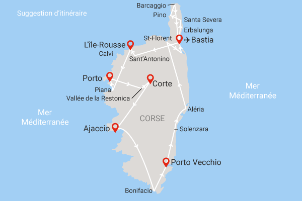 Autotour Balade à la découverte de la Corse (vol inclus) bastia France Corse