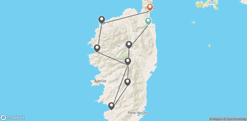 Circuit L'Ile de Beauté à vélo : une odyssée méditerranéenne bastia France Corse