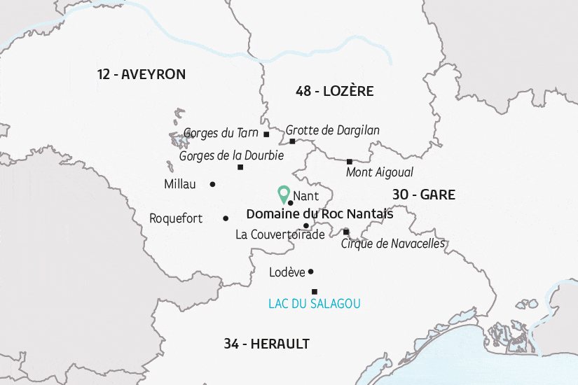 Circuit L'Aveyron, Grands Causses et Cévennes nant France Midi-Pyrénées