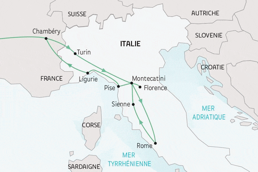 Circuit L'Italie, de la Toscane à Rome chambery France Rhone-Alpes