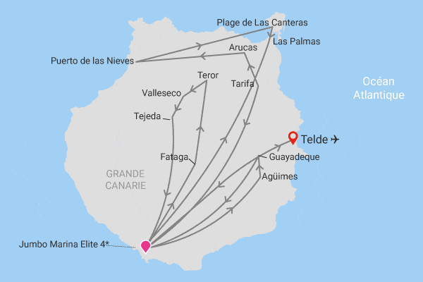 Circuit Beautés sauvages de Grande Canarie, extension 3 nuits au Club Jumbo Marina Elite mogan Grande Canarie