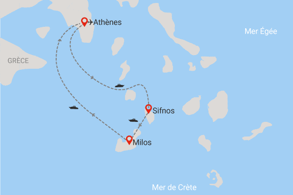 Combiné hôtels Combiné 2 îles : Sifnos - Milos en 7 nuits athenes Grece