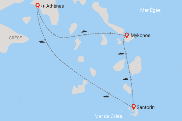 Combiné hôtels Combiné 2 îles Mykonos - Santorin en 7 nuits athenes Grece