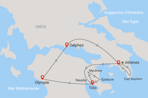 Autotour Grèce Classique en liberté avec audio-guides athenes Grece