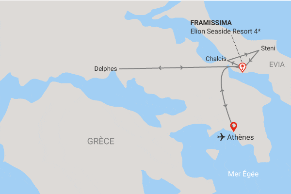 Circuit De l'Acropole aux trésors d'Eubée au départ du Framissima Elion Seaside Resort vassilikos Grece