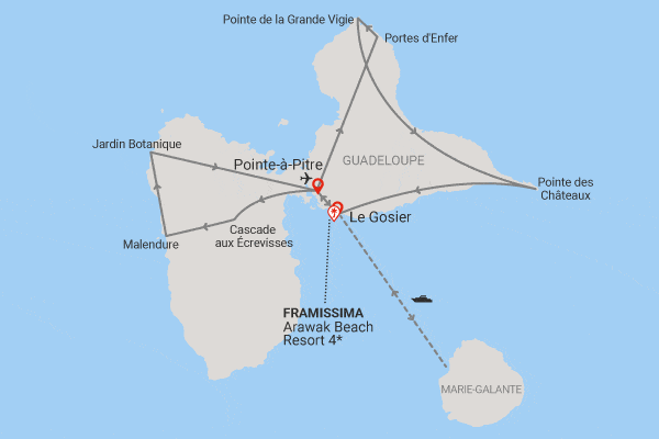 Circuit Perles de Guadeloupe et plage du Framissima Evasion Arawak Beach Resort pointe_a_pitre Guadeloupe