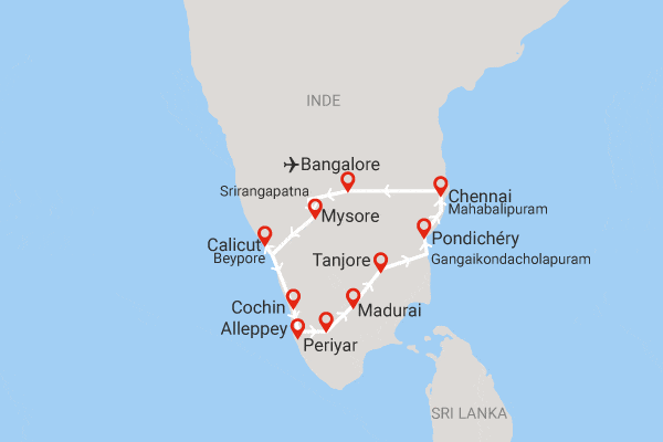 Circuit Richesses de l'Inde du Sud privatif bangalore Inde