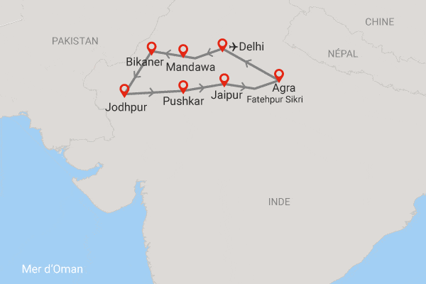 Circuit Merveilleux Rajasthan privatif delhi Inde