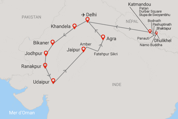 Circuit Passionnément Rajasthan et extension Népal delhi Inde