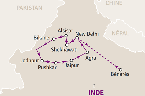 Circuit Trésors du Rajasthan + extension Bénarès delhi Inde