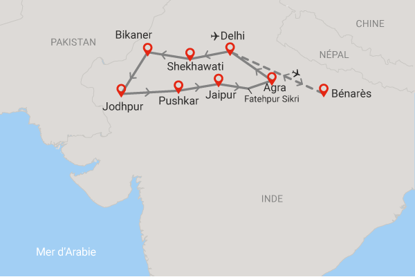 Circuit Trésors du Rajasthan + extension Bénarès delhi Inde