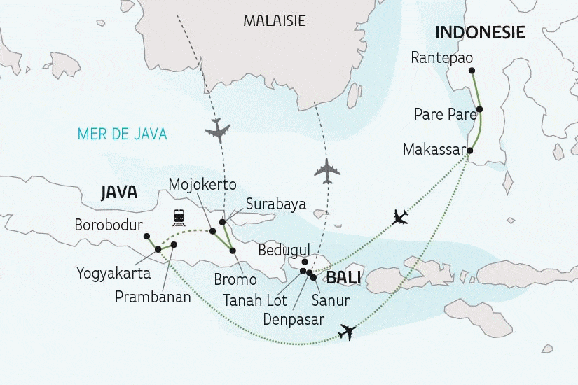 Circuit Le Grand Tour d'Indonésie, Java, Célèbes, Bali surabaya Indonesie