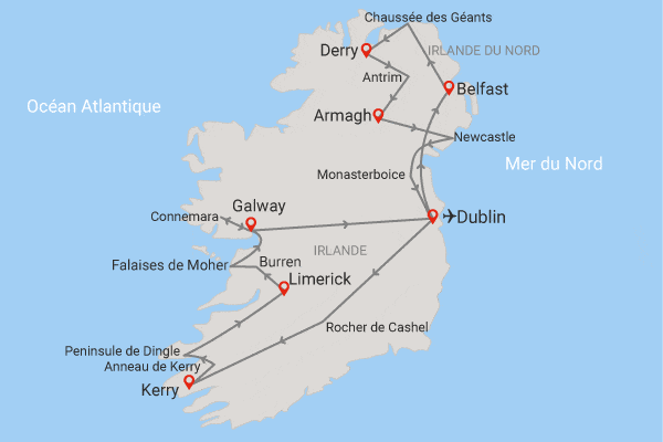 Circuit Grand tour des légendes irlandaises dublin Irlande