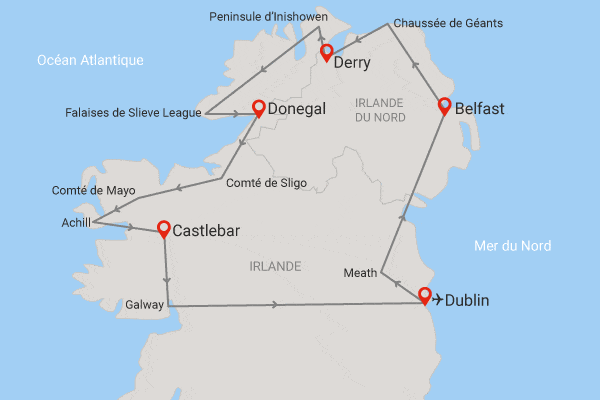 Circuit Irlande du Nord, Donegal et Connemara dublin Irlande