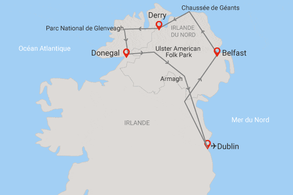 Circuit Rêve émeraude, l'Irlande du Nord dublin Irlande