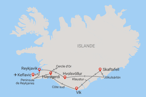 Circuit Le grand bol d'air islandais keflavik Islande