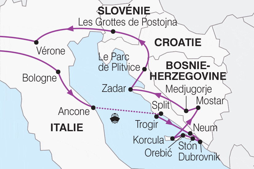 Circuit La Croatie, la Bosnie et la Slovénie bologne Italie