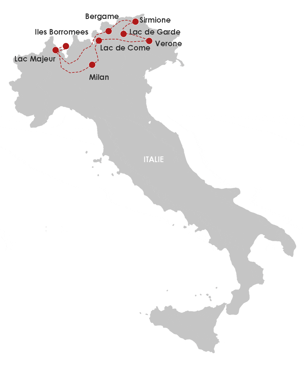 Circuit Accompagné autour des lacs italiens milan Italie