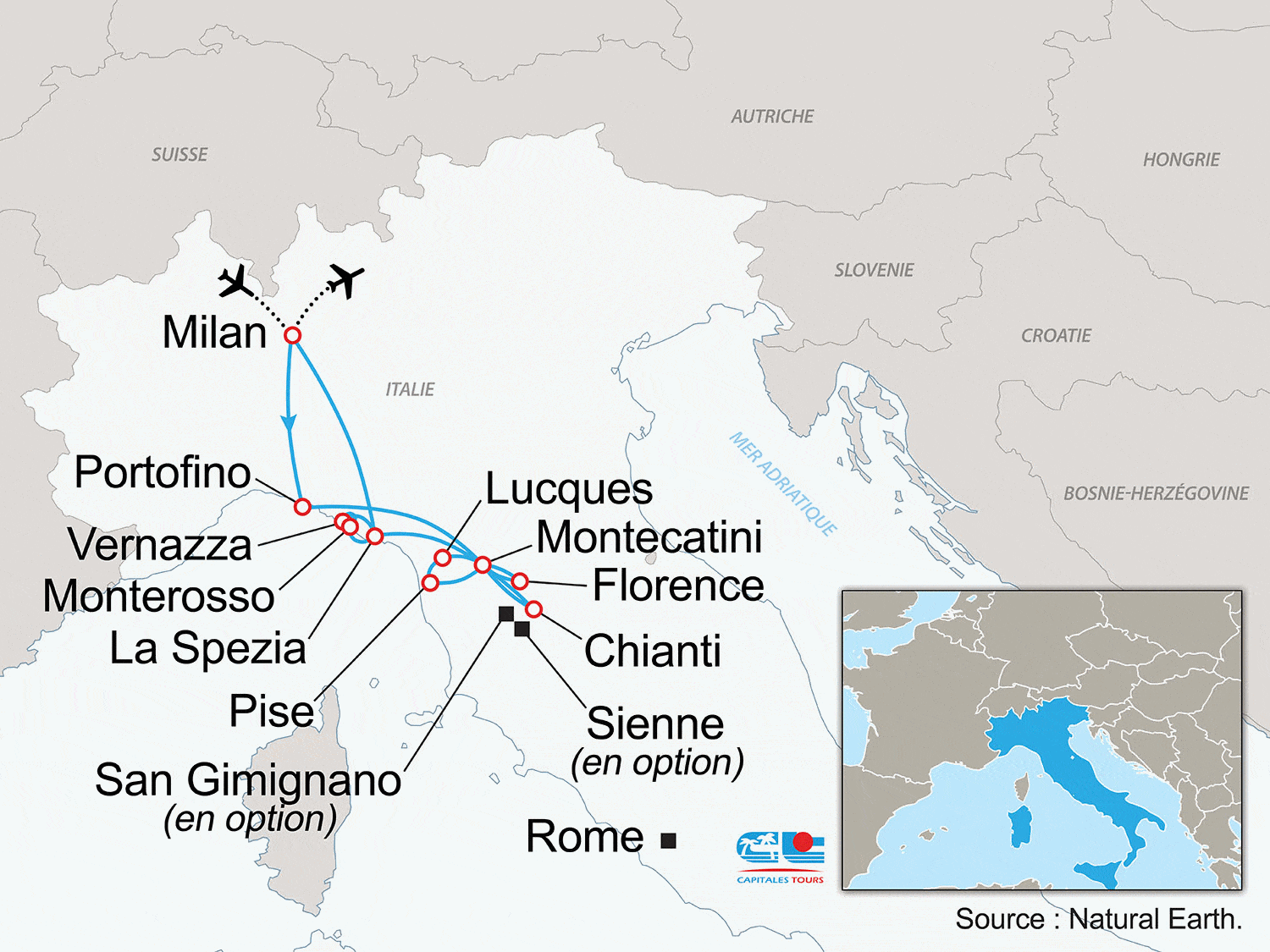 Circuit Trésors de Toscane & Evasion aux Cinque Terre milan Italie