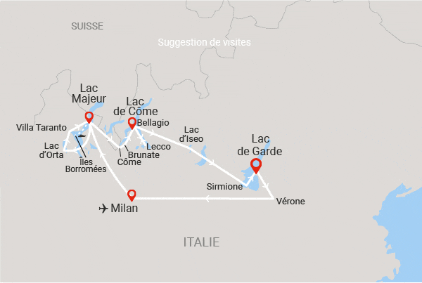 Autotour Sur les Rives des Lacs Italiens en Liberté KO milan Italie