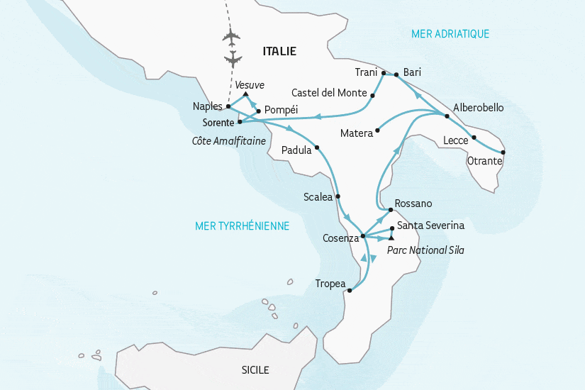 Circuit Le Grand Sud de l'Italie naples Italie