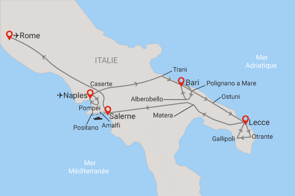 Circuit Merveilles du sud italien et Rome naples Italie