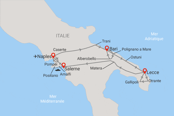 Circuit Merveilles du sud italien naples Italie