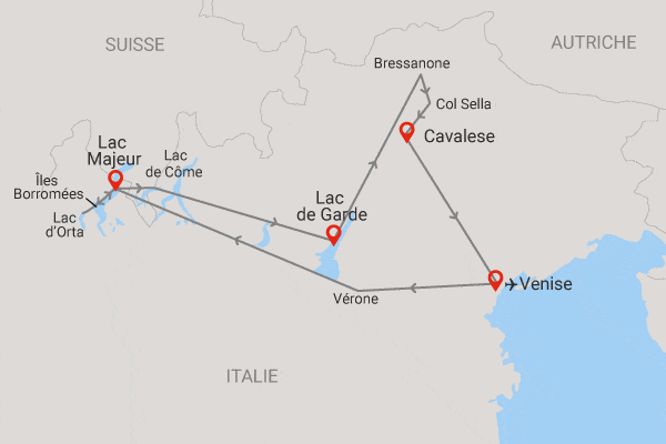 Circuit Lacs et Dolomites, joyaux du nord de l'Italie venise Italie
