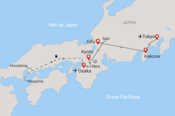 Circuit Horizons du soleil levant & extension Tokyo osaka Japon