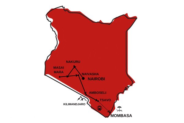 Combiné circuit et hôtel Savane et Sable sur la Terre du Roi Lion nairobi Kenya