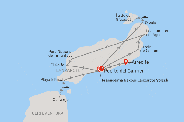 Circuit Entre plages et volcans de Lanzarote, extension 3 nuits au Framissima Bakour Lanzarote Splash puerto_del_carmen Lanzarote