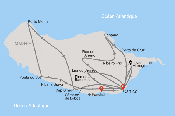 Circuit Beautés de l'île aux fleurs funchal Madère