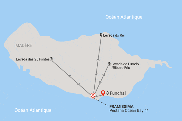 Circuit Randonnée à Madère , logement au Framissima Pestana Ocean Bay Évasion funchal Madère