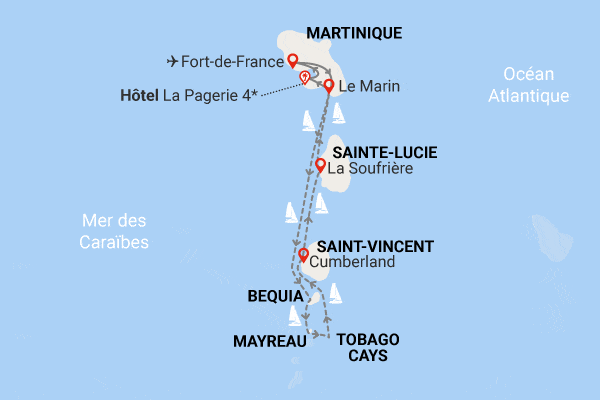 Combiné croisière et hôtel A la découverte des Grenadines et extension 3 nuits à l'hôtel La Pagerie fort_de_france Martinique