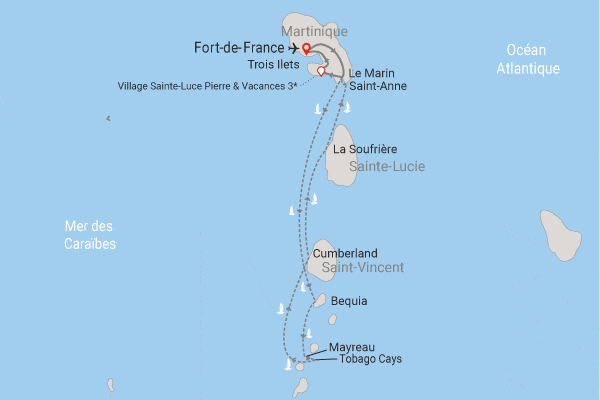 Combiné croisière et hôtel A la découverte des Grenadines et extension au Village Sainte-Luce Pierre & Vacances fort_de_france Martinique