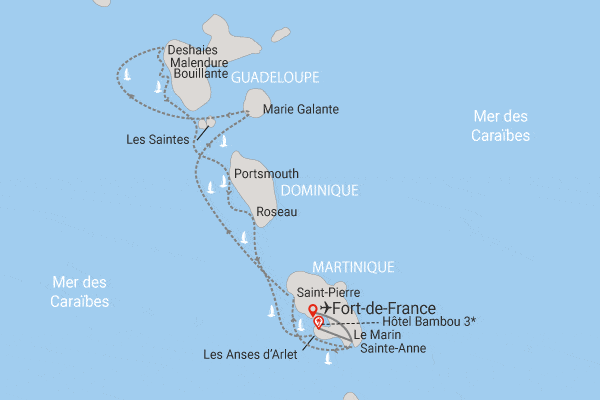 Croisière Cocktail Créole aux Antilles et extension 3 nuits à l'hôtel Bambou Resort fort_de_france Martinique