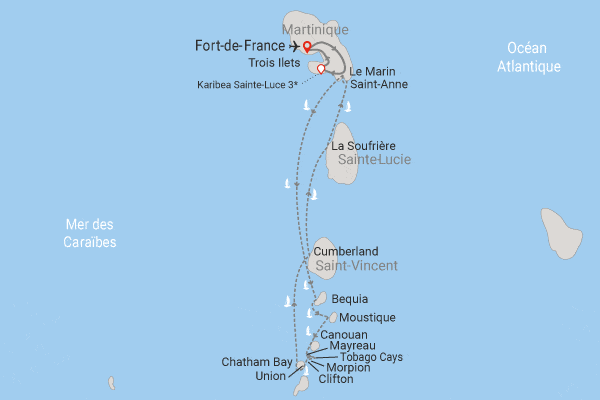 Croisière Passion Grenadines et extension 4 nuits à l'hôtel Karibea Sainte-Luce fort_de_france Martinique