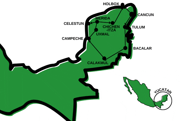 Autotour De la Lagune de Bacalar à l'île d'Holbox cancun Mexique