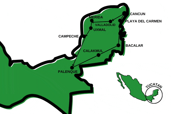 Autotour Des Cités Mayas aux Eaux Turquoise des Caraïbes cancun Mexique