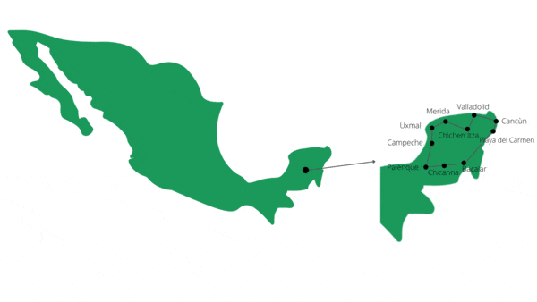 Autotour Des Cités Mayas aux Eaux Turquoises des Caraïbes en Hôtels Supérieurs cancun Mexique