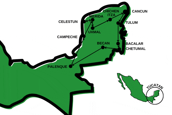 Circuit Viva Yacutan ! cancun Mexique