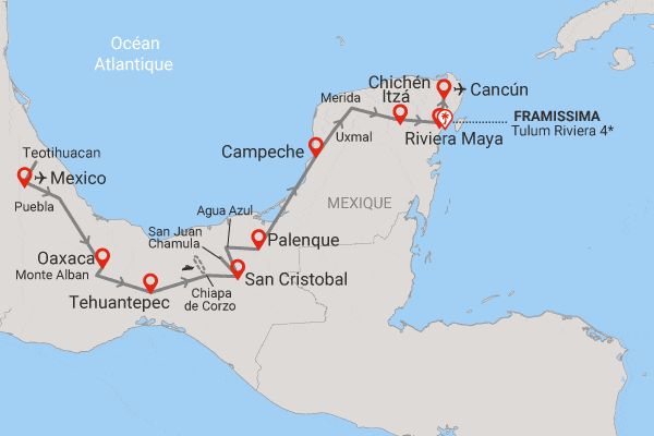 Circuit Entre civilisations aztèque et maya (avec 3 nuits au Framissima Évasion Tulum Riviera) mexico Mexique