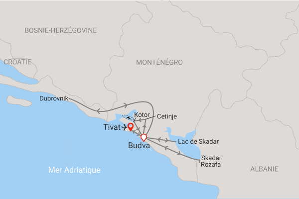 Circuit Richesses du Monténégro tivat Montenegro