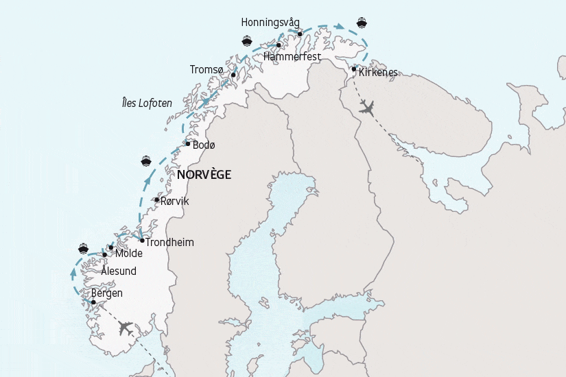 Croisière Boréales, des Fjords à l'Artique bergen Norvege