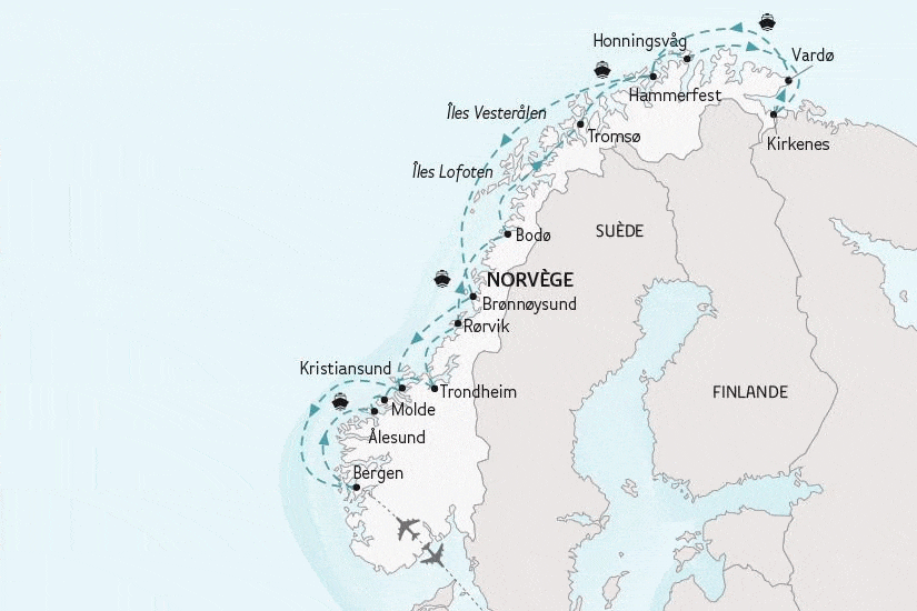 Croisière Échappée hivernale au pays des aurores boréales bergen Norvege