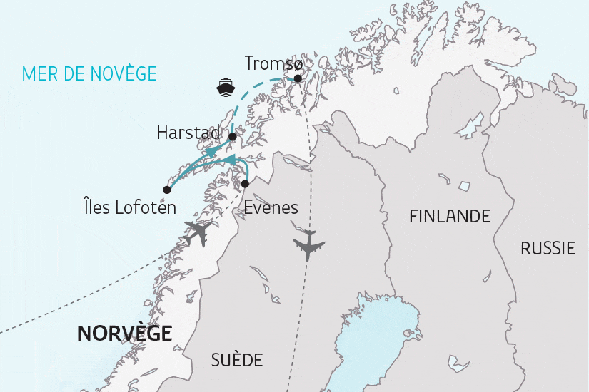 Circuit Escapade Boréale evenes Norvege