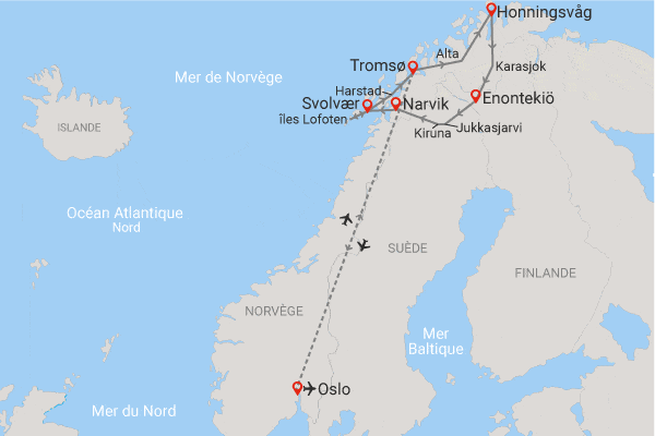 Circuit Grandeurs des 3 Laponies oslo Norvege