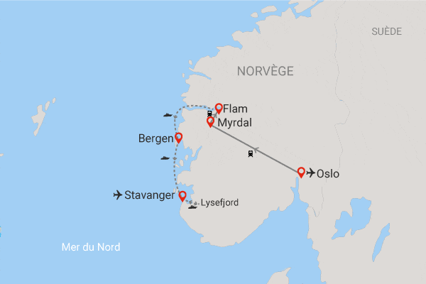 Circuit Norvège du Sud en Train et Bateau (maximum 18 participants) oslo Norvege