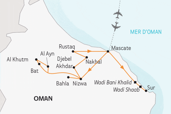 Circuit Le Sultanat d'Oman, l'Arabie heureuse mascate Oman